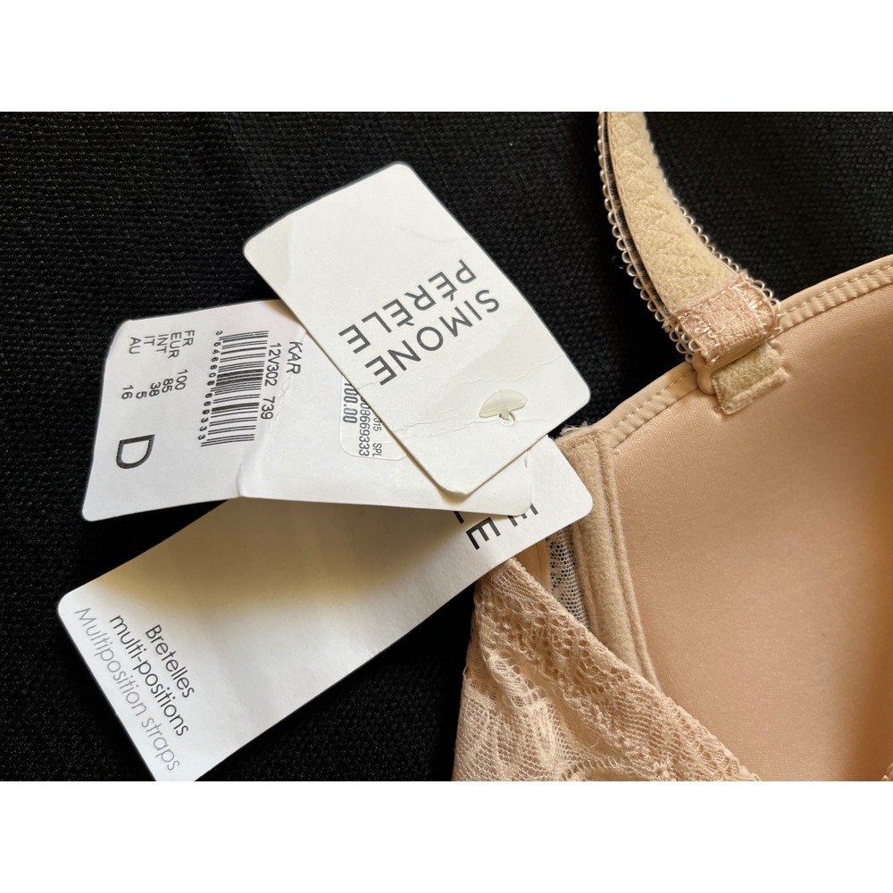 Simone Perele BRA 38D karma plunge multi position strap pale sand lace trim NWT - Picture 7 of 8
